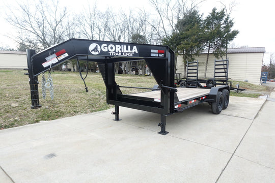 7x16 Gooseneck Equipment Trailer (2) 7K Axles with Stand - Up Ramps - SLE Equipment - 2