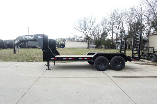 7x16 Gooseneck Equipment Trailer (2) 7K Axles with Stand - Up Ramps - SLE Equipment - 3