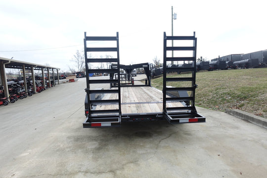 7x16 Gooseneck Equipment Trailer (2) 7K Axles with Stand - Up Ramps - SLE Equipment - 8