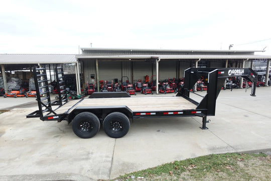 7x16 Gooseneck Equipment Trailer (2) 7K Axles with Stand - Up Ramps - SLE Equipment - 10