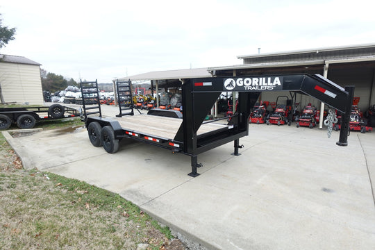 7x16 Gooseneck Equipment Trailer (2) 7K Axles with Stand - Up Ramps - SLE Equipment - 11