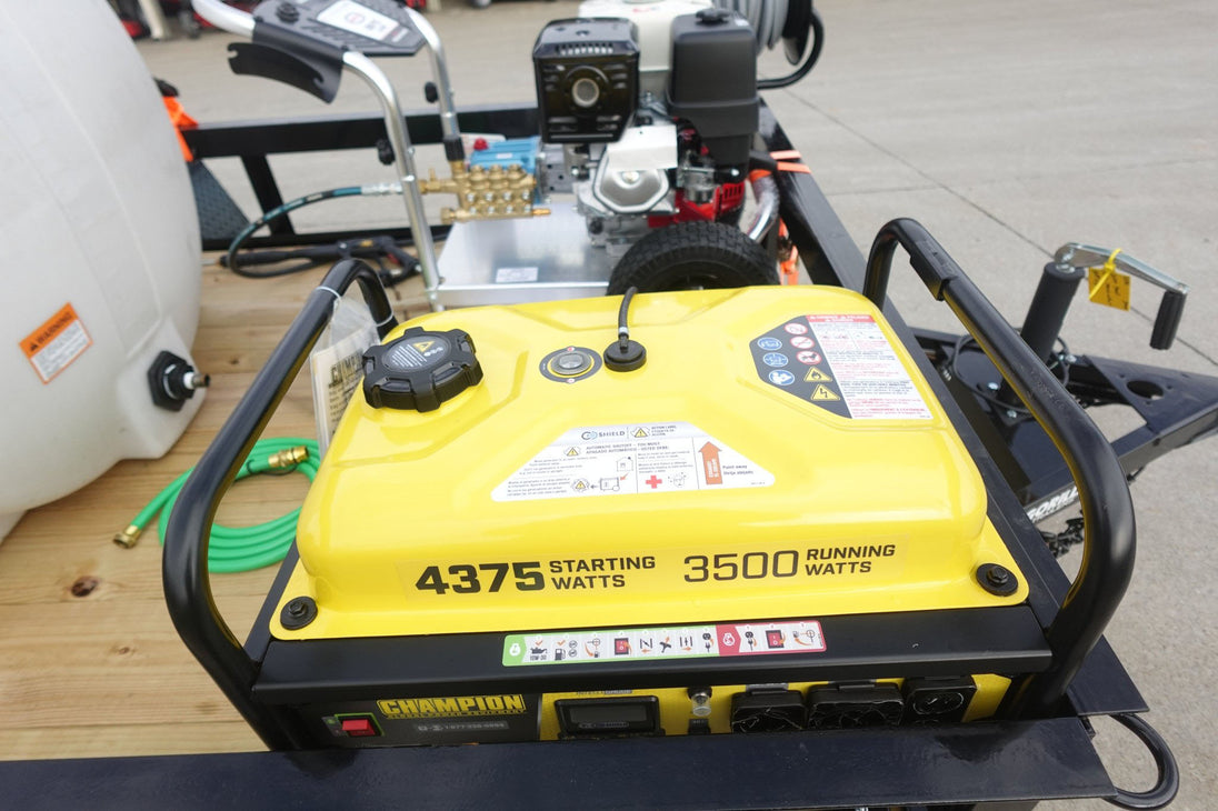 Simpson Pressure Washer 4200 PSI Tank Hose Utility Trailer Package - SLE Equipment - 8.