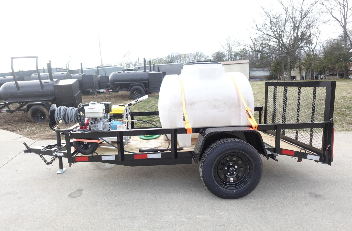 Simpson Pressure Washer 4200 PSI Tank Hose Utility Trailer Package - SLE Equipment - 12.