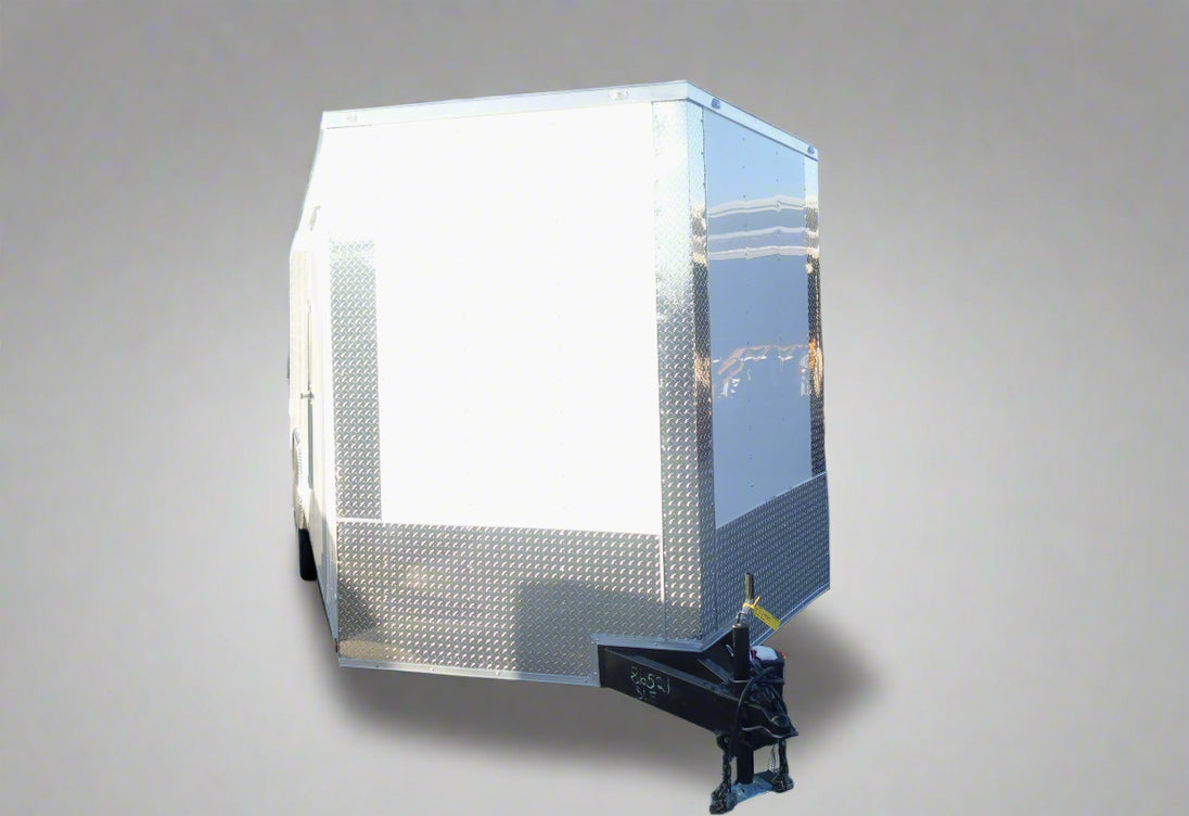 8.5x24 White V-Nose Enclosed Trailer (2) 3500lb Axles