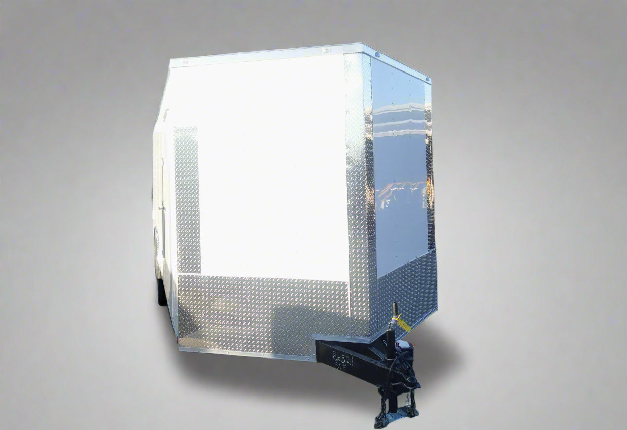 8.5x24 White V-Nose Enclosed Trailer (2) 3500lb Axles