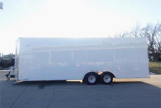 8.5x24 White V - Nose Enclosed Trailer (2) 3500lb Axles 7K GVWR - SLE Equipment - 2