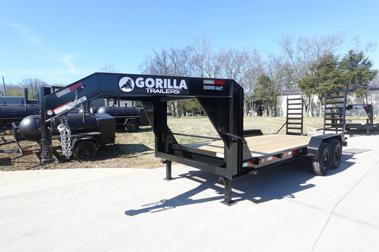 7x18 Gooseneck Equipment Trailer (2) 7K Axles Standup Ramps - SLE Equipment - 1