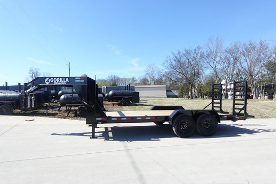 7x18 Gooseneck Equipment Trailer (2) 7K Axles Standup Ramps - SLE Equipment - 2