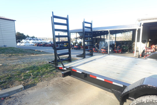 7x22 Gooseneck Equipment Trailer (2) 7K Axles Standup Ramps 14k GVWR - SLE Equipment - 8