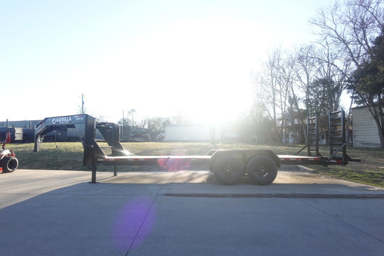 7x22 Gooseneck Equipment Trailer (2) 7K Axles Standup Ramps 14k GVWR - SLE Equipment - 10