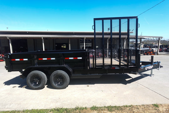 7x16 IBeam Hybrid Hydraulic Dump Trailer with 2ft Sides (2) 6K Axles - SLE Equipment - 3