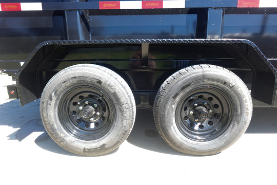 7x16 IBeam Hybrid Hydraulic Dump Trailer with 2ft Sides (2) 6K Axles - SLE Equipment - 12