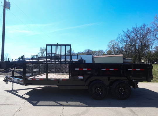 7x16 IBeam Hybrid Hydraulic Dump Trailer with 2ft Sides (2) 6K Axles - SLE Equipment - 9