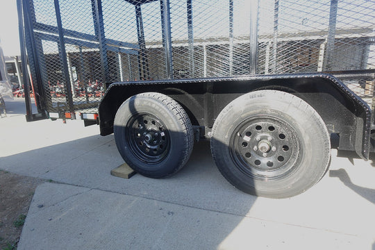 6.4x16 Straight Deck Utility Trailer 6ft Mesh Sides with Metal Roof (2) 3,500lb Axles - SLE Equipment - 4