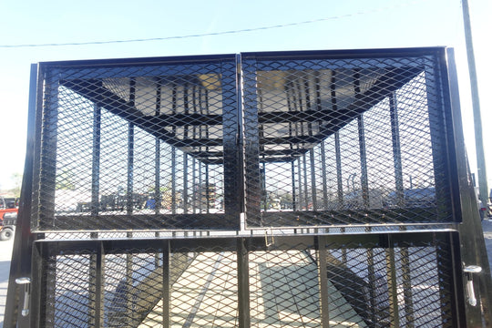 6.4x16 Straight Deck Utility Trailer 6ft Mesh Sides with Metal Roof (2) 3,500lb Axles - SLE Equipment - 8