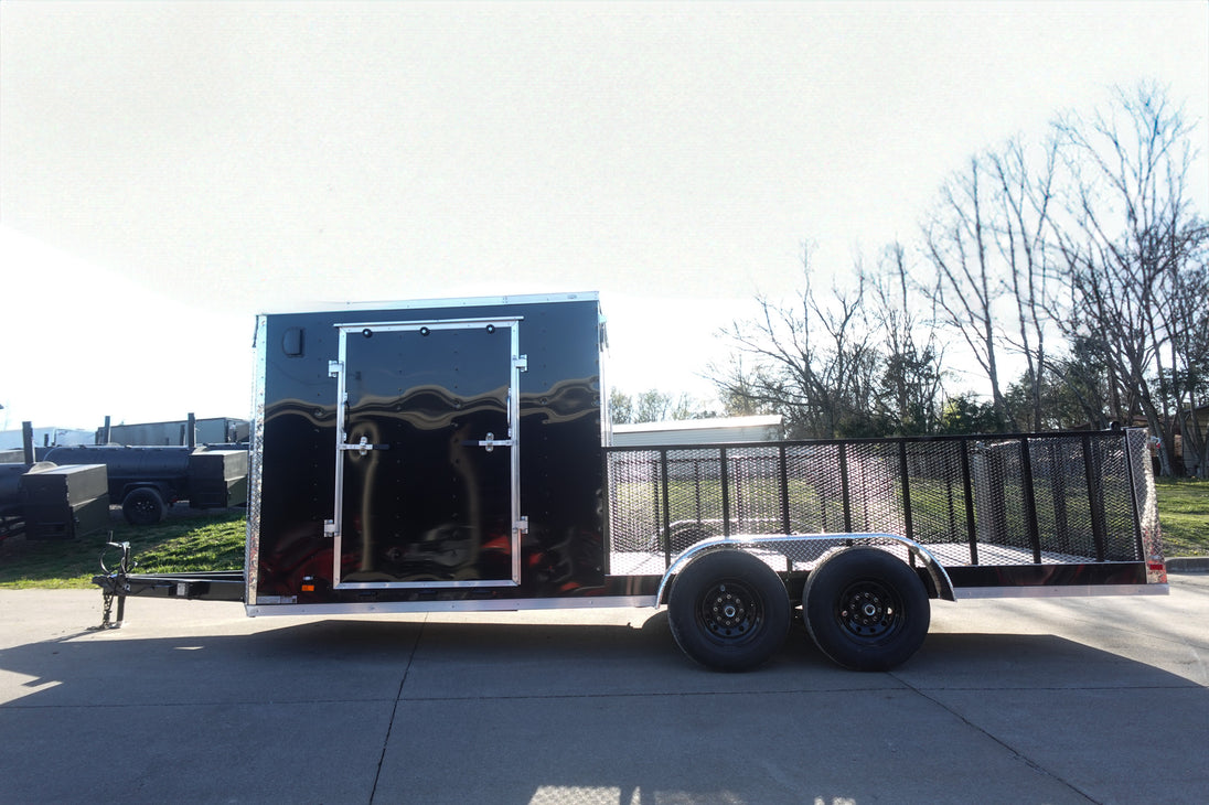 7x20 Black Hybrid Enclosed Trailer ATP Floor (2) 7K Axles - SLE Equipment - 5