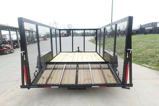 6.4x10 Utility Trailer with 4ft Mesh Sides 3500lb Axle Dovetail - SLE Equipment - 6