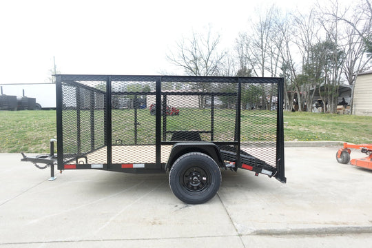 6.4x10 Utility Trailer with 4ft Mesh Sides 3500lb Axle Dovetail - SLE Equipment - 4