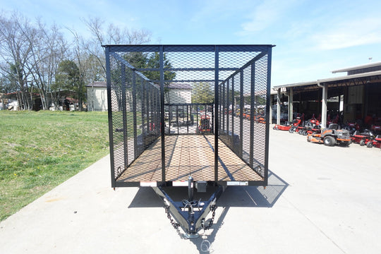 7' x 18' Tandem Straight Deck Utility Trailer 6ft Mesh Sides 7K GVWR - SLE Equipment - 2