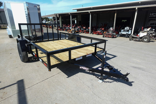 6' 4" x 10 Utility Trailer Dovetail Powder Coated With Gate 3,500lb Axle - SLE Equipment - 2