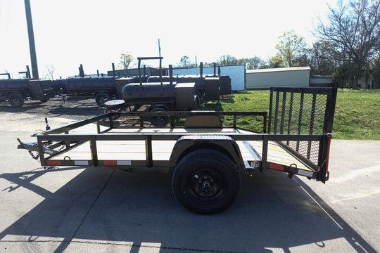 6' 4" x 10 Utility Trailer Dovetail Powder Coated With Gate 3,500lb Axle - SLE Equipment - 5