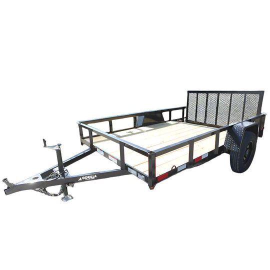 6' 4" x 10 Utility Trailer Dovetail Powder Coated With Gate 3,500lb Axle - SLE Equipment - 1