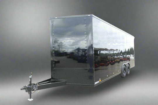 8.5x20 VNose Black with Black Out Trim Enclosed Trailer (2) 5200lb Axles With Brakes 7'6 Interior Height E - Track - SLE Equipment - 1