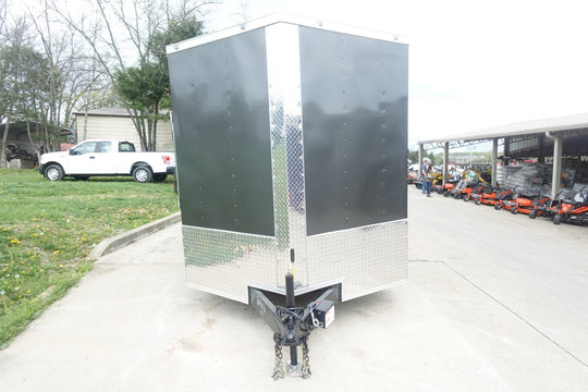 7x16 Charcoal V Nose Hybrid Enclosed Trailer (2) 5200lb Axles with Brakes - SLE Equipment - 2