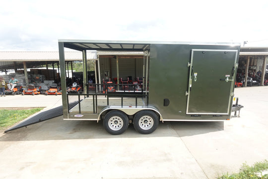 7x16 Charcoal V Nose Hybrid Enclosed Trailer (2) 5200lb Axles with Brakes - SLE Equipment - 10