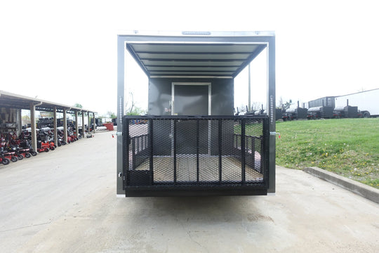 7x16 Charcoal V Nose Hybrid Enclosed Trailer (2) 5200lb Axles with Brakes - SLE Equipment - 4