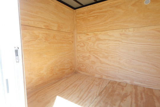 7x18 White Hybrid Enclosed V Nose (2) 7K Axles 2 Ft Fold Down Mesh Sides Pintle Hitch - SLE Equipment - 19