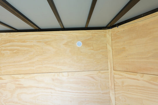 7x18 White Hybrid Enclosed V Nose (2) 7K Axles 2 Ft Fold Down Mesh Sides Pintle Hitch - SLE Equipment - 20