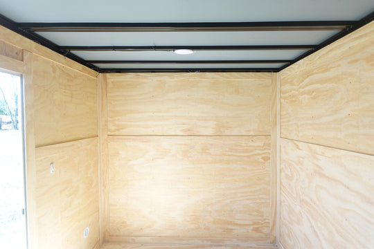 7x18 White Hybrid Enclosed V Nose (2) 7K Axles 2 Ft Fold Down Mesh Sides Pintle Hitch - SLE Equipment - 21