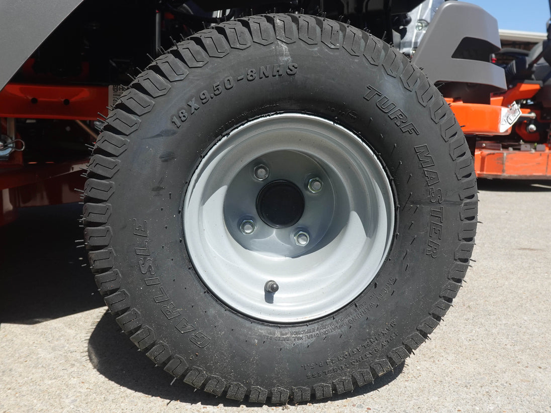 Husqvarna Z254F Zero Turn Lawn Mower 54" Deck 24hp Briggs Read Wheel Close View