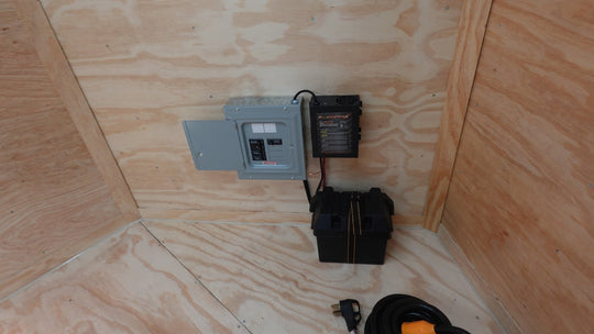 8.5x20 Charcoal Blackout Trim VNose Hybrid Enclosed Trailer Roof (2) 3500lb Axles 50 AMP Electrical Package - SLE Equipment - 20