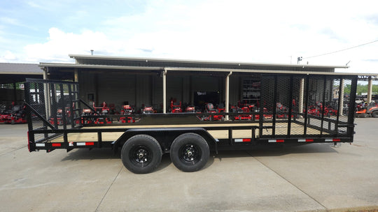 7x20 Straight Deck Utility Trailer with Side Gate (2) 5,200lb Axles - SLE Equipment - 5