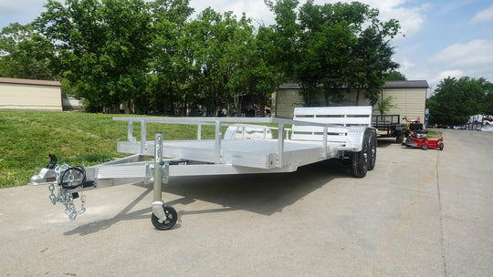 6.4' x 16' All Aluminum Utility Trailer Dual Axle Straight Deck 7K GVWR - SLE Equipment - 3