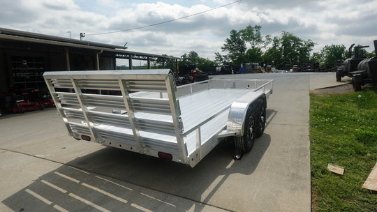 6.4' x 16' All Aluminum Utility Trailer Dual Axle Straight Deck 7K GVWR - SLE Equipment - 7