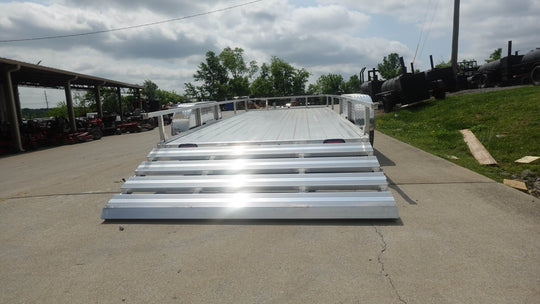 6.4' x 16' All Aluminum Utility Trailer Dual Axle Straight Deck 7K GVWR - SLE Equipment - 12