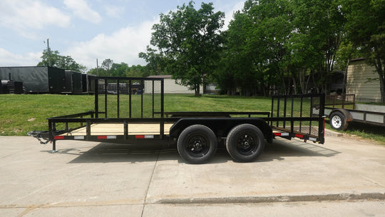 7x16 Dovetail Utility Trailer with Side Gate (2) 3500lb Axle 7k GVWR - SLE Equipment - 3