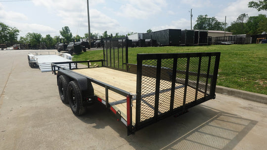 7x16 Dovetail Utility Trailer with Side Gate (2) 3500lb Axle 7k GVWR - SLE Equipment - 4