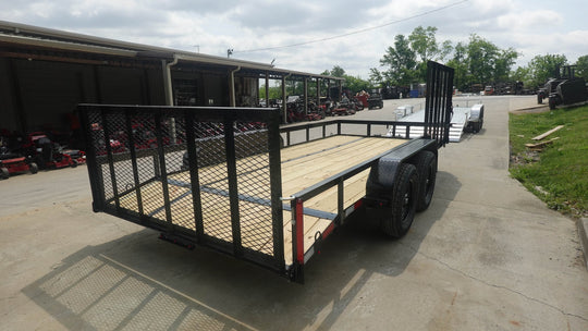 7x16 Dovetail Utility Trailer with Side Gate (2) 3500lb Axle 7k GVWR - SLE Equipment - 6