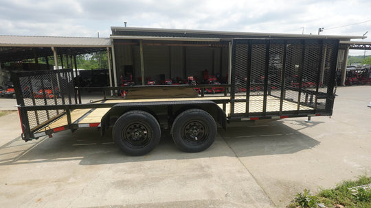 7x16 Dovetail Utility Trailer with Side Gate (2) 3500lb Axle 7k GVWR - SLE Equipment - 7