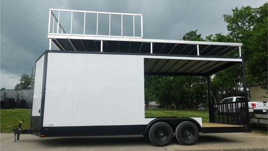 8.5x22 White Hybrid Enclosed Drone Trailer With 30 AMP Electrical Package & (2) 7K Axles - SLE Equipment - 1