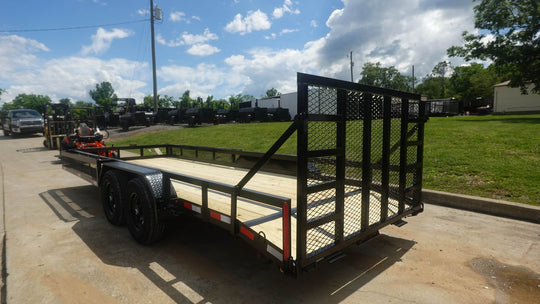 7x20 Heavy Duty Dovetail Utility Trailer Side Baskets (2) 5,200lb Axles Brakes - SLE Equipment - 7