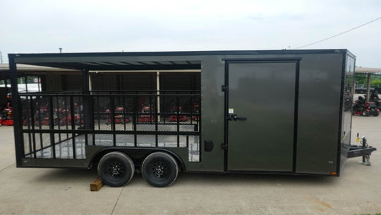8.5x20 Charcoal Blackout Trim VNose Hybrid Enclosed Trailer Roof (2) 3500lb Axles 50 AMP Electrical Package - SLE Equipment - 5