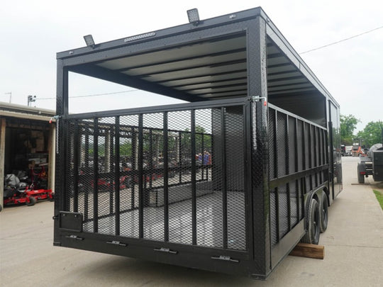 8.5x20 Charcoal Blackout Trim VNose Hybrid Enclosed Trailer Roof (2) 3500lb Axles 50 AMP Electrical Package - SLE Equipment - 8
