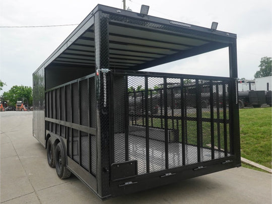 8.5x20 Charcoal Blackout Trim VNose Hybrid Enclosed Trailer Roof (2) 3500lb Axles 50 AMP Electrical Package - SLE Equipment - 10