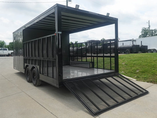 8.5x20 Charcoal Blackout Trim VNose Hybrid Enclosed Trailer Roof (2) 3500lb Axles 50 AMP Electrical Package - SLE Equipment - 13