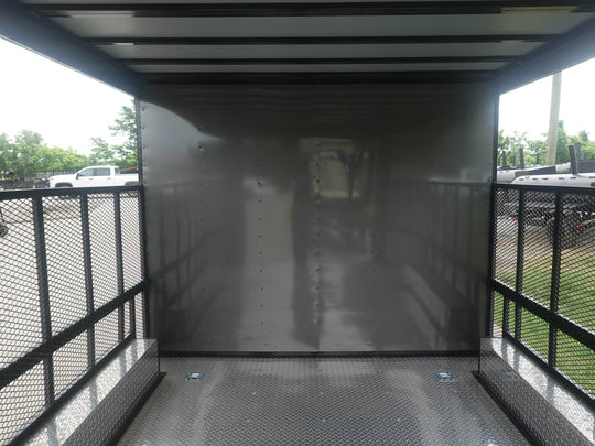 8.5x20 Charcoal Blackout Trim VNose Hybrid Enclosed Trailer Roof (2) 3500lb Axles 50 AMP Electrical Package - SLE Equipment - 16